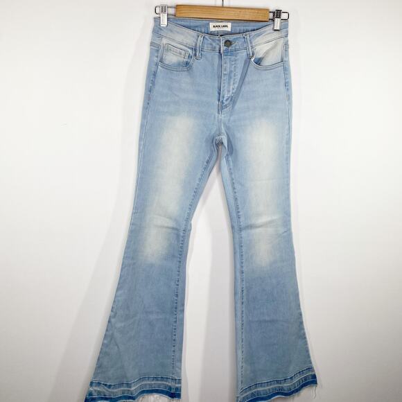 Black Label C'est Toi Light Wash Blue Denim Flare Jeans Women 25 70s Retro - Picture 9 of 9